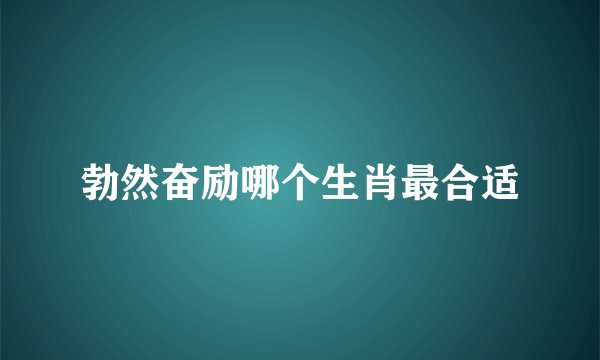 勃然奋励哪个生肖最合适
