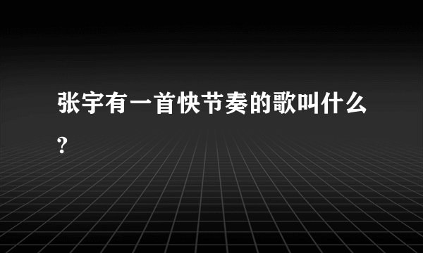 张宇有一首快节奏的歌叫什么?