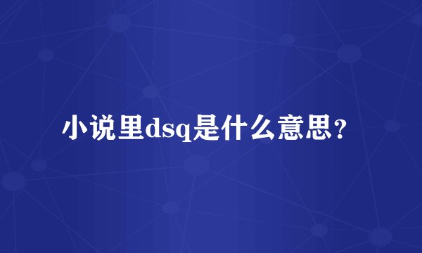 小说里dsq是什么意思？