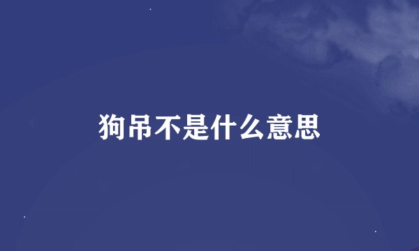 狗吊不是什么意思