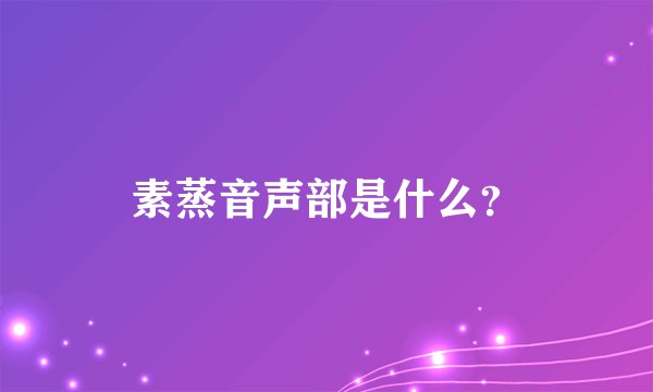 素蒸音声部是什么？