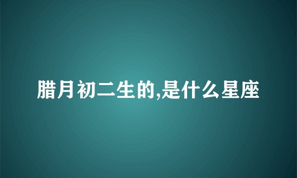腊月初二生的,是什么星座
