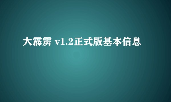 大霹雳 v1.2正式版基本信息