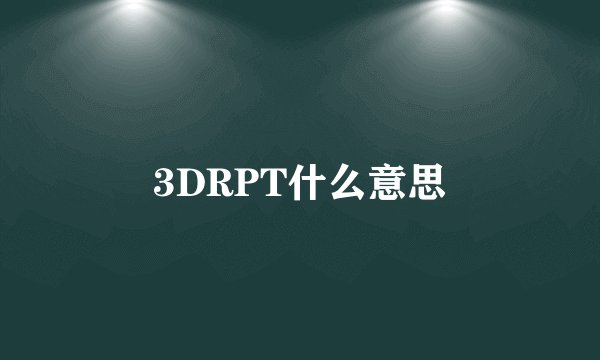 3DRPT什么意思