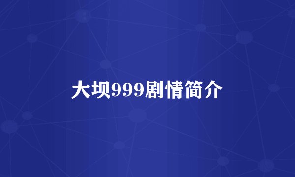 大坝999剧情简介