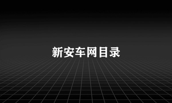新安车网目录