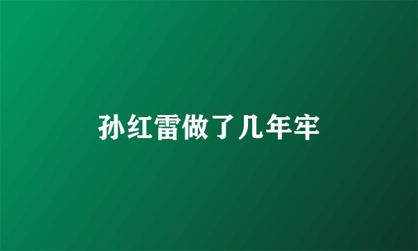 孙红雷做了几年牢