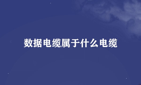 数据电缆属于什么电缆