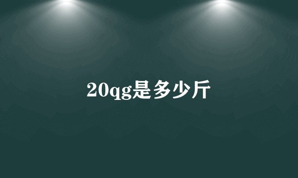 20qg是多少斤