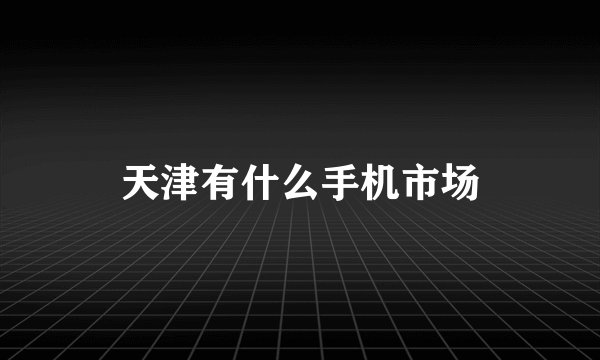 天津有什么手机市场