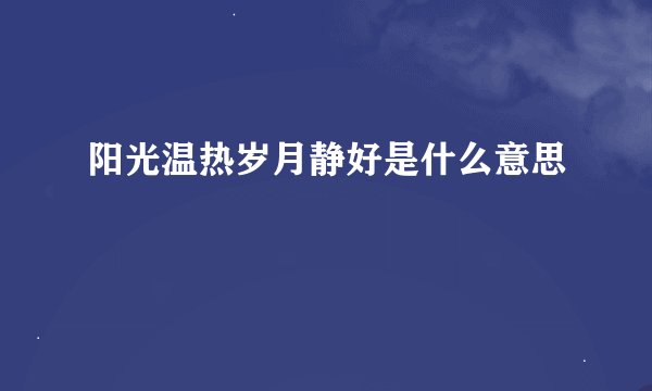 阳光温热岁月静好是什么意思