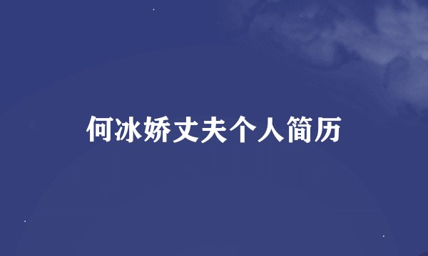 何冰娇丈夫个人简历