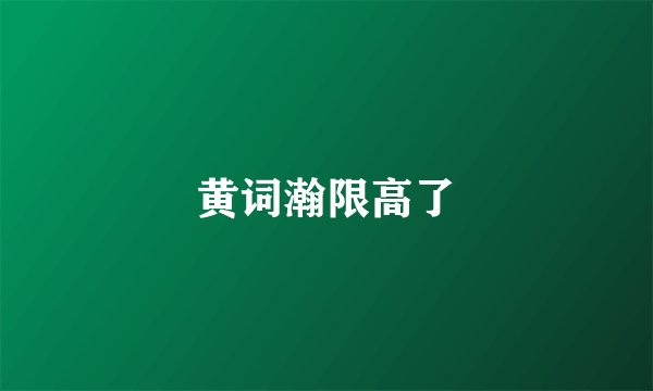 黄词瀚限高了