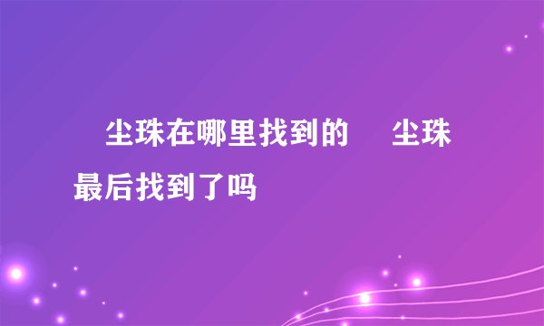 雮尘珠在哪里找到的 雮尘珠最后找到了吗