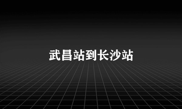 武昌站到长沙站