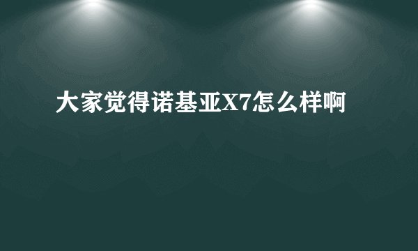 大家觉得诺基亚X7怎么样啊