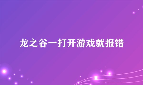 龙之谷一打开游戏就报错