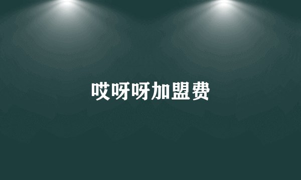 哎呀呀加盟费