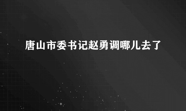 唐山市委书记赵勇调哪儿去了