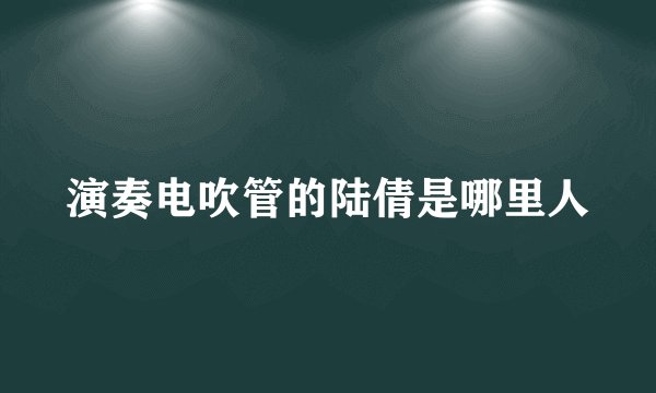 演奏电吹管的陆倩是哪里人