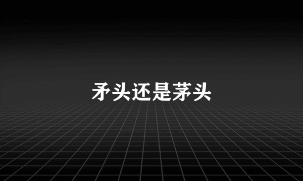 矛头还是茅头