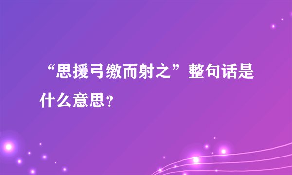 “思援弓缴而射之”整句话是什么意思？