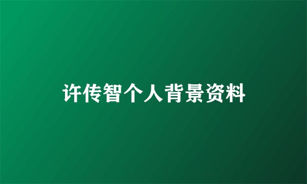 许传智个人背景资料