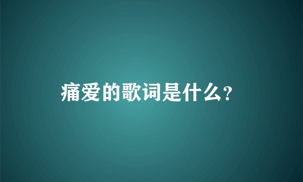 痛爱的歌词是什么？