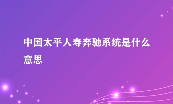 中国太平人寿奔驰系统是什么意思