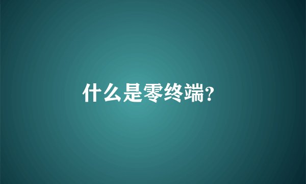 什么是零终端？