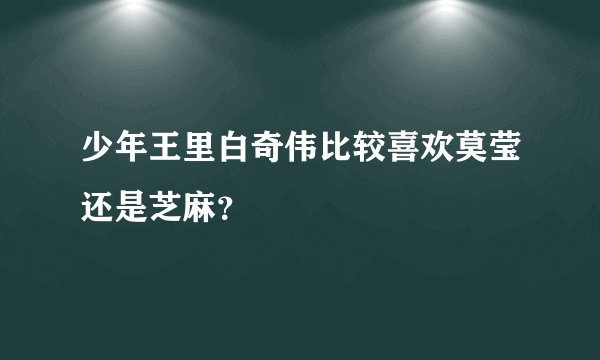少年王里白奇伟比较喜欢莫莹还是芝麻？