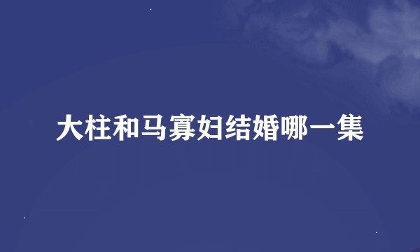 大柱和马寡妇结婚哪一集