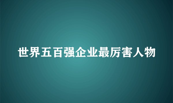 世界五百强企业最厉害人物