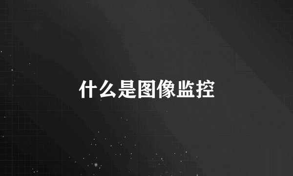 什么是图像监控
