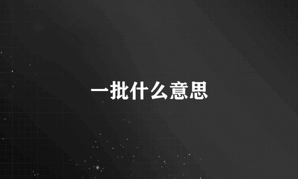一批什么意思