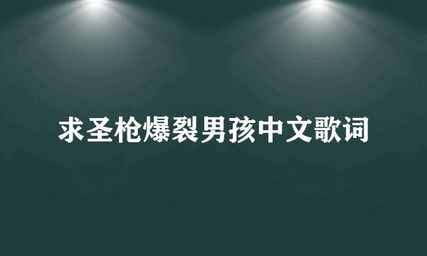 求圣枪爆裂男孩中文歌词