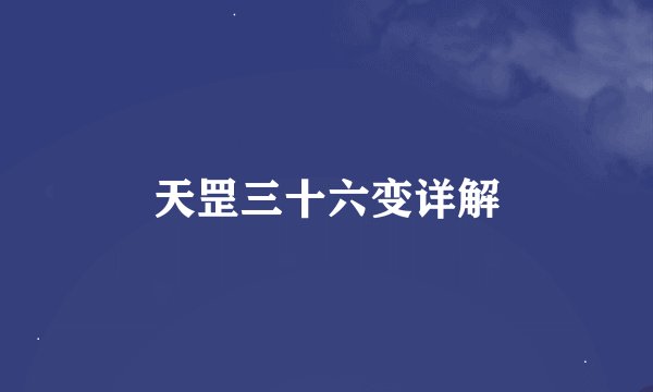 天罡三十六变详解