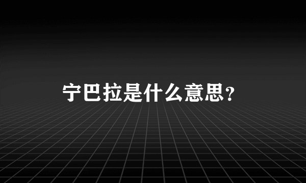 宁巴拉是什么意思？