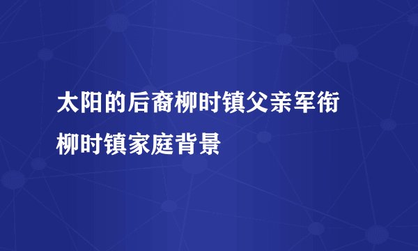 太阳的后裔柳时镇父亲军衔 柳时镇家庭背景