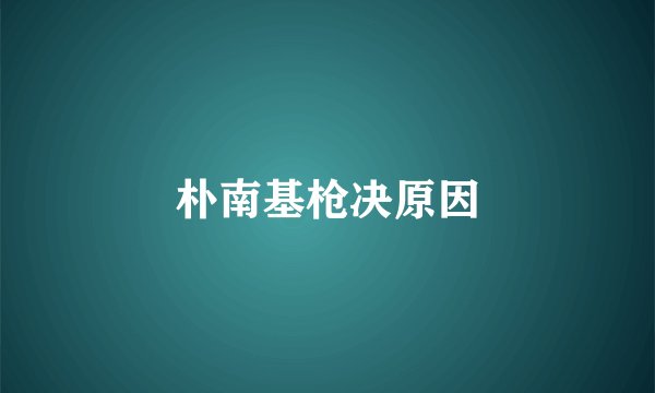 朴南基枪决原因