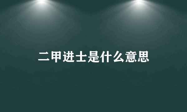 二甲进士是什么意思