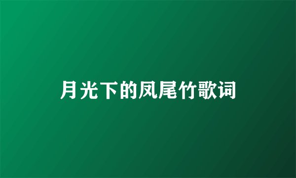 月光下的凤尾竹歌词