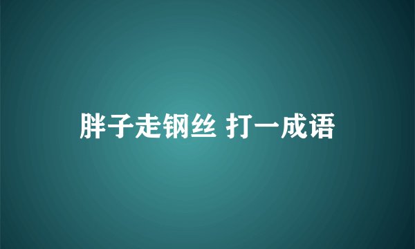 胖子走钢丝 打一成语