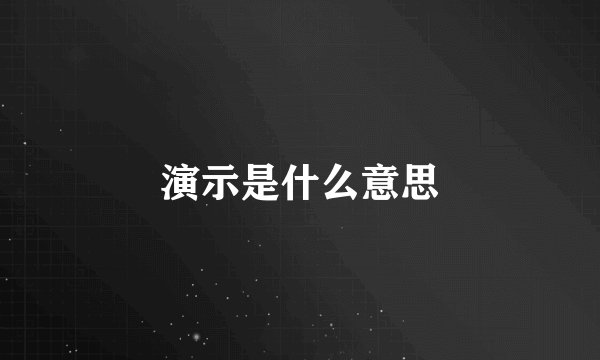 演示是什么意思