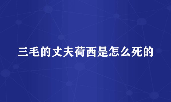 三毛的丈夫荷西是怎么死的
