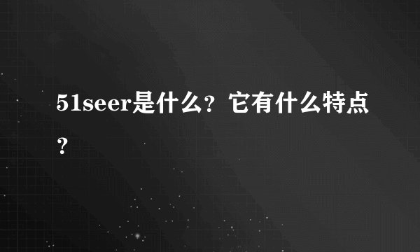 51seer是什么？它有什么特点？