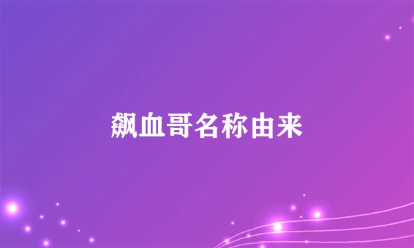飙血哥名称由来