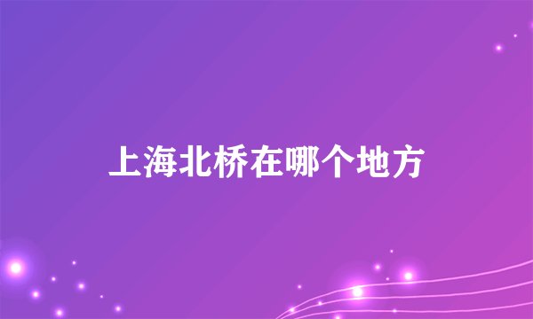 上海北桥在哪个地方