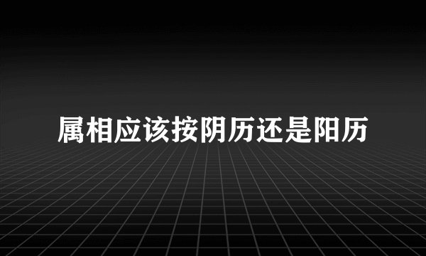 属相应该按阴历还是阳历