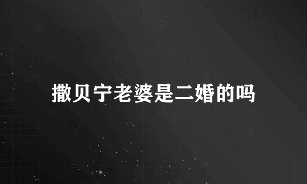 撒贝宁老婆是二婚的吗